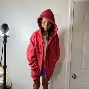 Pacific & Co Zip Hoodie Hooded Sweatshirt Red small long sleeve pockets …